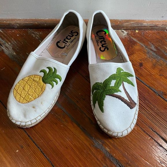 Sam Edelman 🐾 White Tropical Graphic Leni Slip-On Espadrille Shoes, Sz 8 - Picture 7 of 7